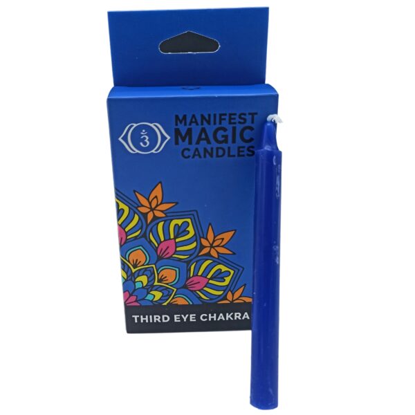 Velas Mágicas Manifest (paquete de 12) - Azul Oscuro - Chakra del Tercer Ojo - Imagen 3