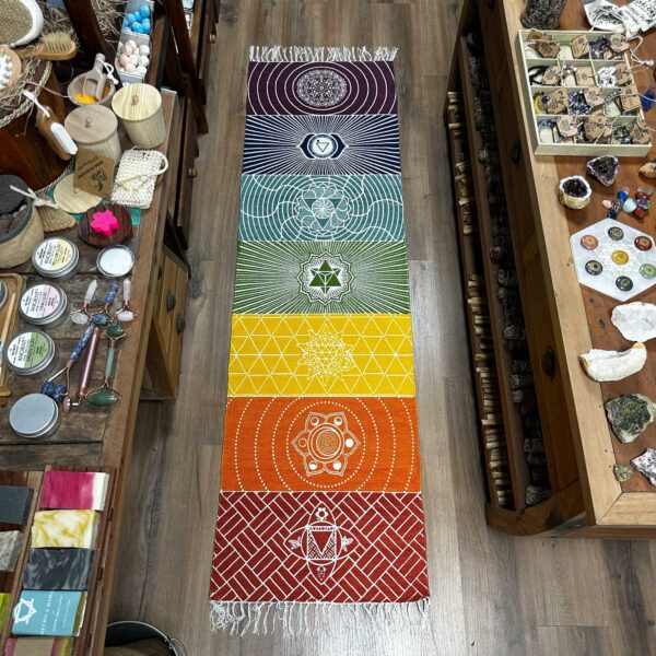 Alfombra de Yoga 100% Algodón - 60x200cm - 7 Chakras - Imagen 2